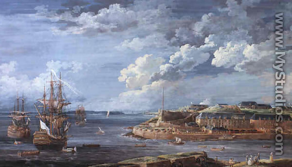 View of Brest with the Batterie Royale and men o