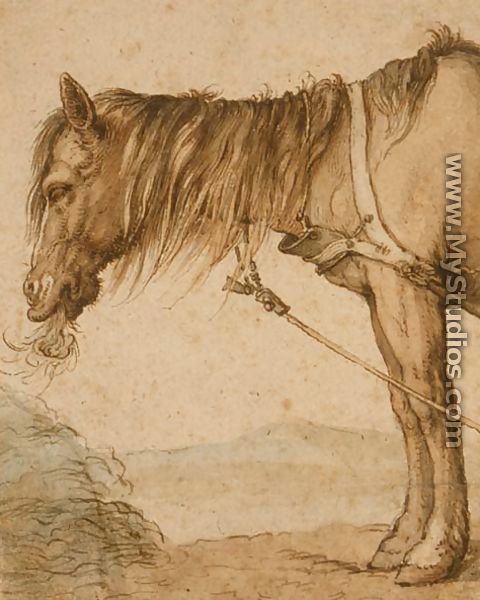 A Horse Eating Hay, c.1600-10 - Abraham Bloemaert