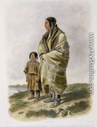 Dacota Woman and Assiniboin Girl, plate 9 from volume 2 of `Travels in the Interior of North America' - Karl Bodmer