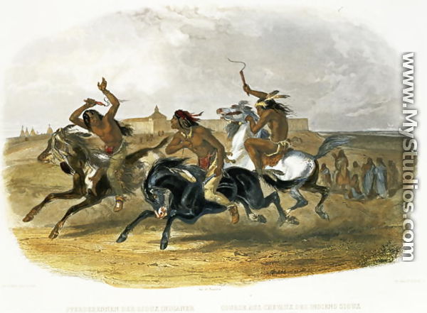 Horse Racing of Sioux Indians near Fort Pierre, plate 30 from Volume 1 of 