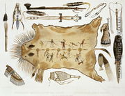 Indian Utensils and Arms, plate 21 from Volume 2 of 'Travels in the Interior of North America' 1844 - Karl Bodmer