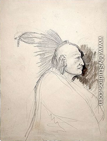Massika (study for Tableaux #3 of Travels in the Interior of North America) - Karl Bodmer