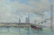 The Harbor at Rouen - Frank Myers Boggs