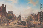 A view of the Singel near the Brouwersgracht, Amsterdam 1874 - Elias Pieter van Bommel