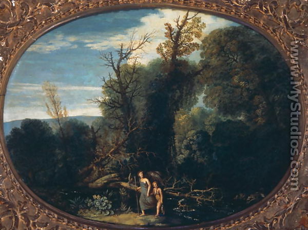 Landscape with Tobias and the Angel - Pietro Paolo Bonzi