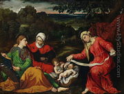 Rest on the Flight into Egypt with St. John the Baptist, St. Elizabeth and St. Catherine c.1545 - Paris Bordone
