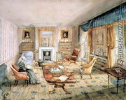 The Drawing Room, White Barnes, f.55 from an 'Album of Interiors', 1843 - Charlotte Bosanquet