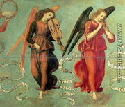 Angels playing the fiddle and pipe, c.1475-97 - Francesco Botticini