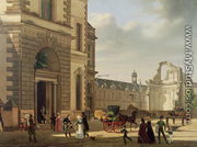 The Entrance to the Musee de Louvre and St. Louis Church, 1822 - Etienne Bouhot