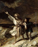 King Lear and the Fool in the Storm, Act III Scene 2 from 'King Lear' 1836 - Louis Boulanger