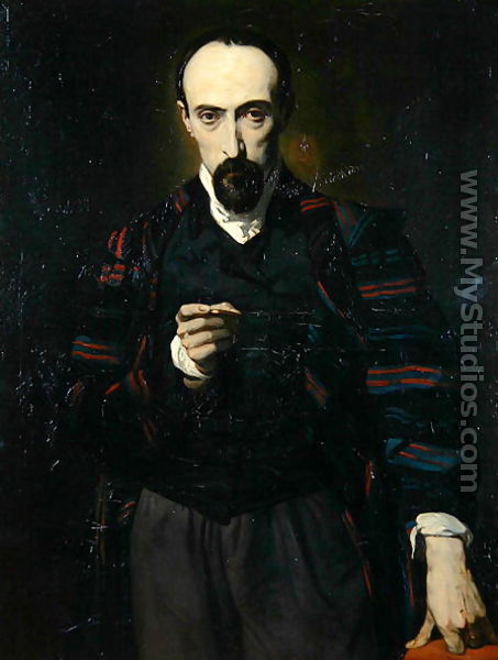 Portrait of Achille Deveria - Louis Boulanger