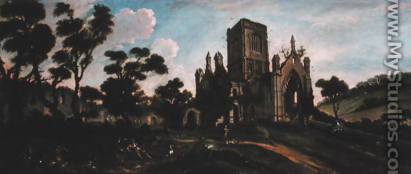 South View of Kirkstall Abbey c.1738 - Johann Baptiste Bouttats