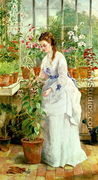 Young Lady in a Conservatory - Jane Maria Bowkett
