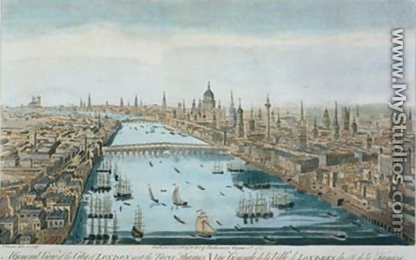 A General View of the City of London and the River Thames, plate 2 from 