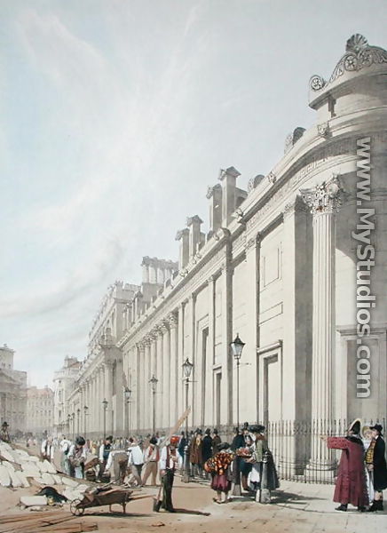 The Bank of England looking towards the Mansion House, 1842 - Thomas Shotter Boys