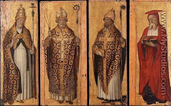 São Gregório, Santo Ambrósio, Santo Agostinho, São Jerônimo (quatro Doutores da Igreja) c.1495 - Carlo di Braccesco