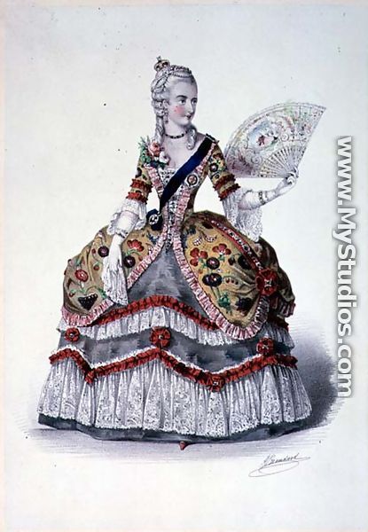 Her most Gracious Majesty, the Queen- ball costume, Buckingham Palace, 1845 (Queen Victoria in fancy dress) - John Brandard