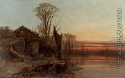 Landscape with a Ruined Cottage at Sunset, 1898 - Charles Branwhite