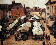 The Market Place at Abbeville - Louis Braquaval