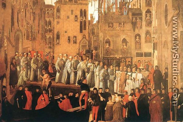 Miracle of the Relic of the Holy Cross in Campo San Lio c 1494 - Giovanni Mansueti