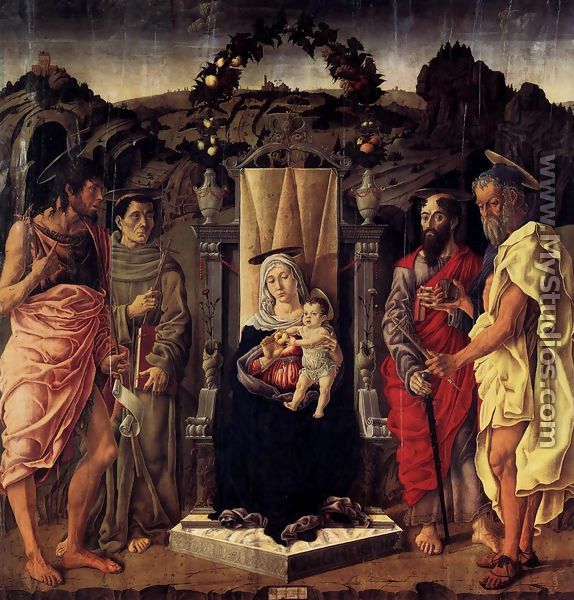 Madonna and Child Enthroned with Saints 1471 - Marco Zoppo
