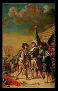 Henri II (1519-59) Giving the Chain of the Order of Saint-Michel to Gaspard de Saulx Count of Tavannes, after the Battle of Renty, 13th August 1554, 1789 - Nicolas Guy Brenet