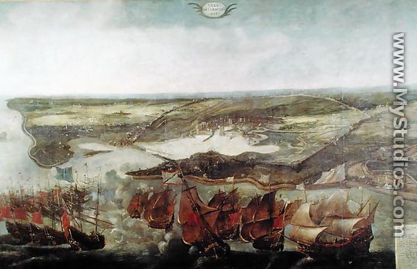 The Siege of La Rochelle in 1628 - Adrian van der Cabel