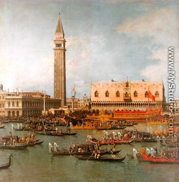 View of the Palace of St Mark, Venice, with preparations for the Doge