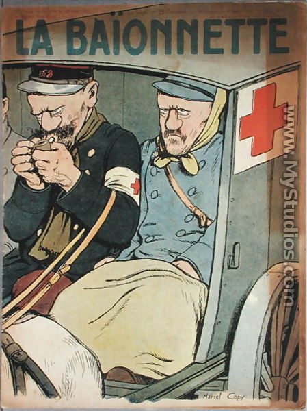 Caricature of an ambulance, front cover of 