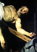 The Crucifixion of St. Peter, detail of St. Peter, 1600-01 - (Michelangelo) Caravaggio