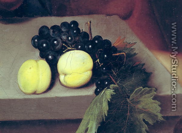 The Sick Bacchus, detail of peaches and grapes, 1591 - (Michelangelo) Caravaggio