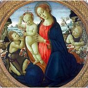Madonna and Child with Infant, St. John the Baptist and Attending Angel - Jacopo Del Sellaio