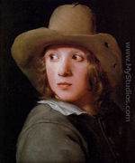 A Portrait Of A Young Man Wearing A Brown Hat - Michael Sweerts