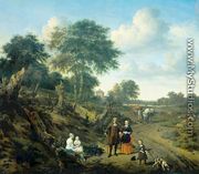 Family Portrait in a Landscape - Adriaen Van De Velde
