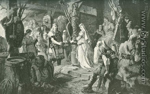 Frithiof at the Court of King Ring - Ferdinand Leeke