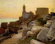 Mediterranean Village At Sunset - Alexander Mann