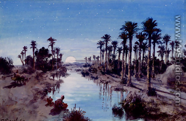 An oasis at night - Paul Pascal