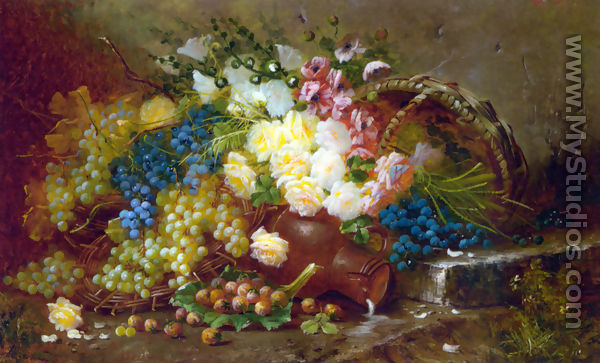 Still Life with Grapes and Roses - Max Carlier
