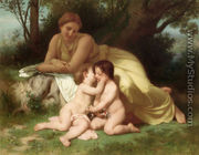 Jeune femme contemplant deux enfants qui s'embrassent (Young woman contemplating two embracing children) - William-Adolphe Bouguereau
