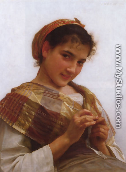 Jeune fille au crochet (Young girl crocheting) - William-Adolphe Bouguereau