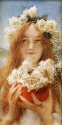 Summer Offering (or Young Girl with Roses) - Sir Lawrence Alma-Tadema
