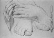Study of Hands and Feet for The Golden Age - Jean Auguste Dominique Ingres