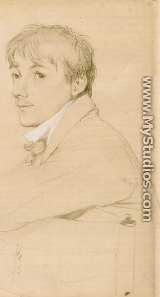 Jean-Louis Provost, seated and resting his left arm on the back of a chair - Jean Auguste Dominique Ingres