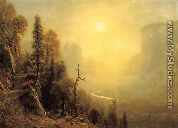 Study for "Yosemite Valley, Glacier Point Trail" - Albert Bierstadt
