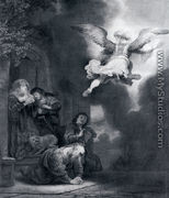 The Angel Leaving Tobias And His Family - Rembrandt Van Rijn