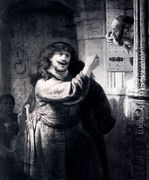 Samson Threatening His Father-in-Law - Rembrandt Van Rijn