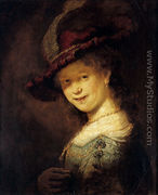 Saskia Laughing - Rembrandt Van Rijn
