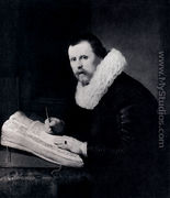 Young Man At His Desk - Rembrandt Van Rijn