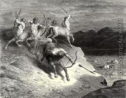 The Inferno, Canto 12, lines 73-74: We to those beasts, that rapid strode along,/ Drew near - Gustave Dore