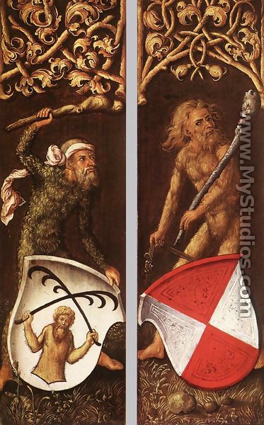 "Sylvan Men" with Heraldic Shields - Albrecht Durer